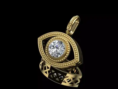 Devil Eye pendant with bail  3D print model