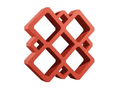 Brick Jaali Diamond 9 3D model