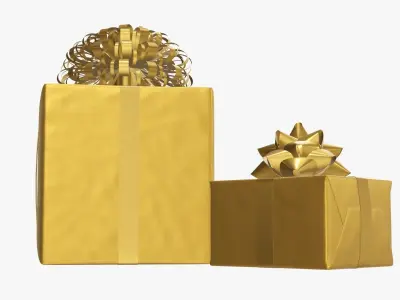 Wrapped Christmas gifts 04 3D model