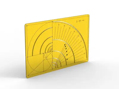 Golden Ratio ruler Fibonacci 3D print model