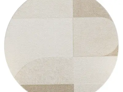 Abstract Contemporary Round Rug 3D model