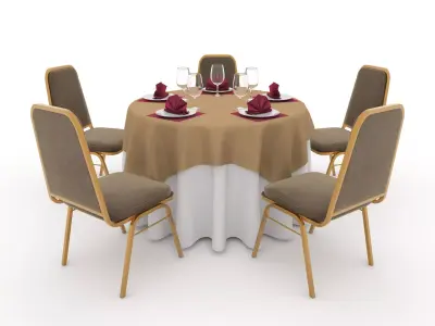 Banquet Table and Chair 08 3D model