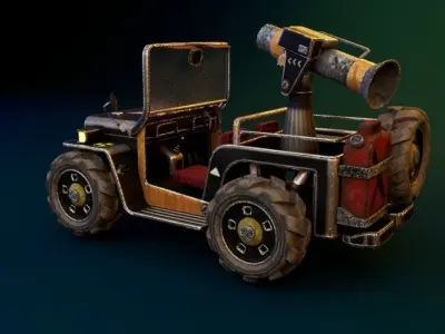 jeep car  Low-poly 3D model