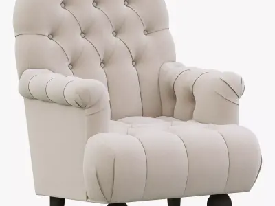 Restoration Hardware 1860 Napoleonic Tufted Upholstered Chair 3D model