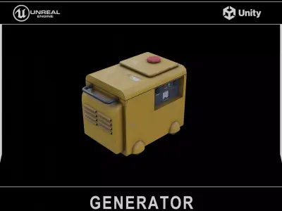Industrial Power Generator Low-poly 3D model