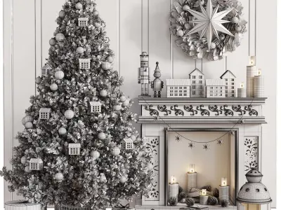 Christmas Tree and Decoration Set 009 3D model