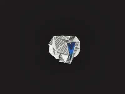 futuristic ring  geometry Carrera Iceberg collection 1052 3D print model