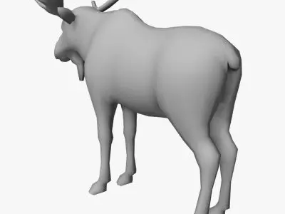 Low Poly Moose Low-poly 3D model