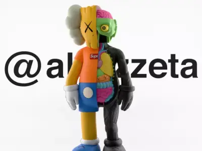 Kaws Bart Simpson Flayed Open Textured Low-poly 3D model