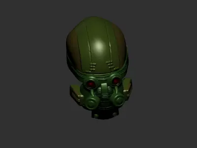 helmet high poly sculpt 3d printable ver 7 3D model 3D model 16