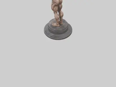 Bodybuilder Flexing statue model 3D model