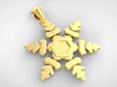 Snowflake Pendant 3D print model