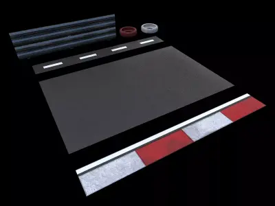 Lowpoly Racing Track Kit Low-poly 3D model