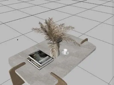 coffee table with decor Free 3D model