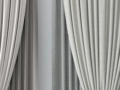 Modern fabric curtain 3D model