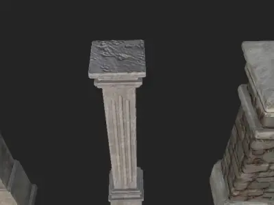 Shikumen Column Low-poly 3D model