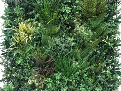 school wall with plants and grasses 3D model