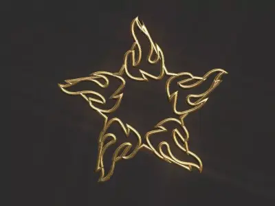 Hollow Star Fire 2d 3D Decoration  Low-poly 3D model