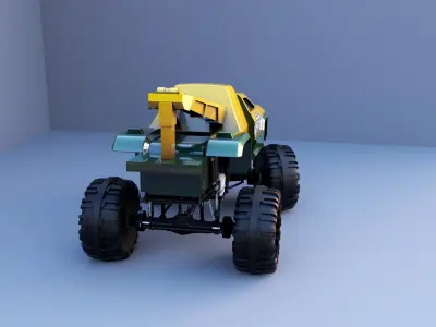Monster Truck Heavy Duty car Low-poly 3D model