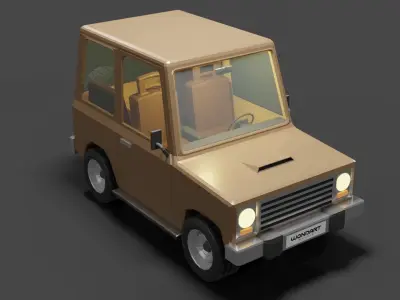Concept Cartoon Type SUV Low-poly 3D model