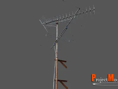 Antenna-Version001 tv antenna Free low-poly 3D model