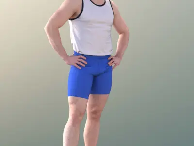 Robb 10722 - Standing Rower Low-poly 3D model