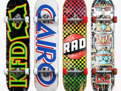 Skateboard set 007 3D model