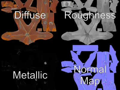 Rustic Star Spike Model Pack for D Applications Low-poly 3D model