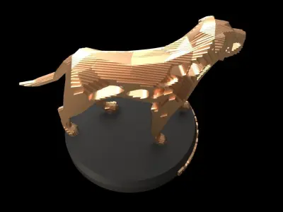 Parametric V English Mastiff Low-poly 3D model