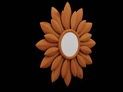 Flowered Mirror Design Low-poly 3D model