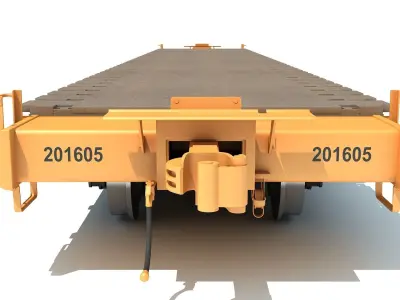 Flat Railroad Car 3D model