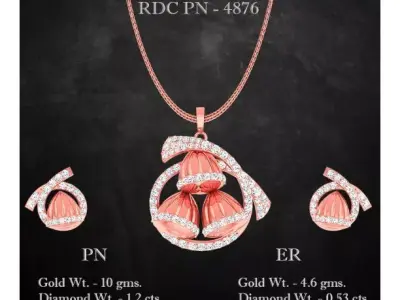 Pendant Earrings combo - 4876 3D print model