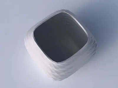 Bowl semi-quadratic with sections and twisted lines 3D print model