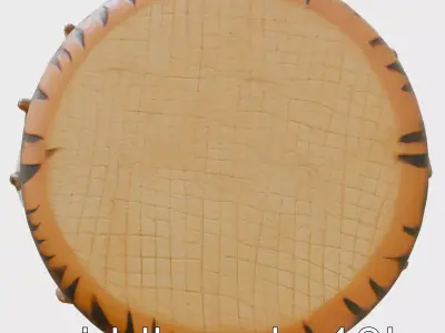 Traditional Rhythmic Drum with Realistic Skin Drum Head Low-poly 3D model