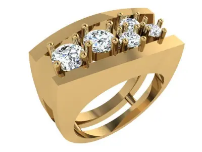 Diamond Unique Ring 4246 3D print model