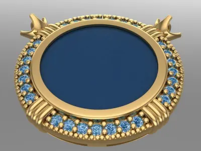 simple circular pearl with diamonds 3D print model