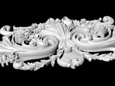Central decor ornament for furniture 3D model 1053