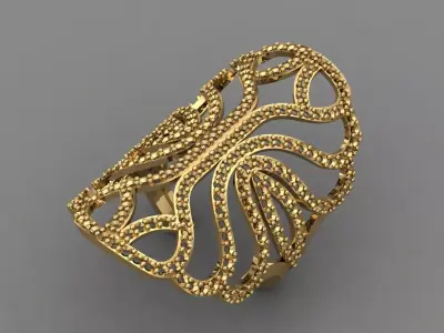 Vintage Womens Diamond Ring Women Rings 3dmodels 3D print model 3D print model 6