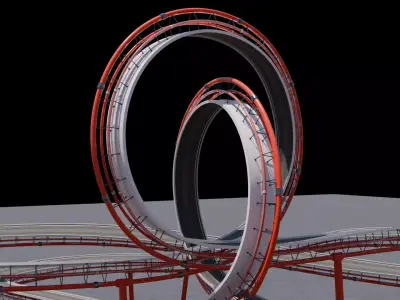 3D Stunt Track Acrobatic Track Low-poly 3D model