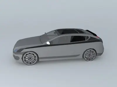 Family car template Free 3D model