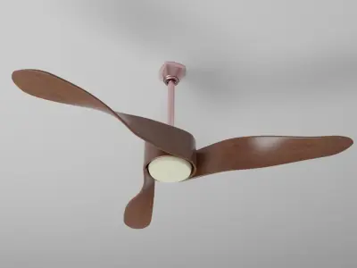 Wooden Ceiling Fan 3D Model Free 3D model