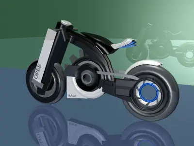 3D Futuristic Bike  Low-poly 3D model