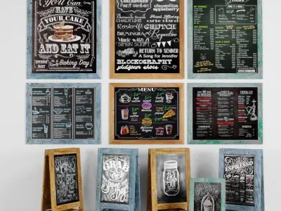 chalk boards 3D Model Collection