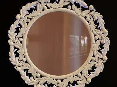 Carved  mirror sunburst Frame 2 3D model