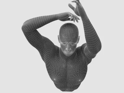 human sculpture wall art 02 3D model