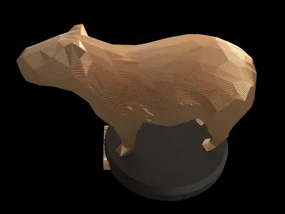 Parametric Capybara Low-poly 3D model