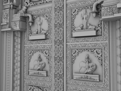 decorative traditional 3d door 2 3D model