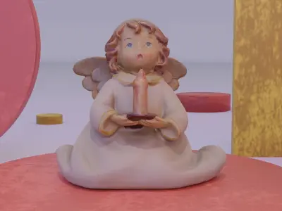 Angel poor art 01 Low-poly 3D model