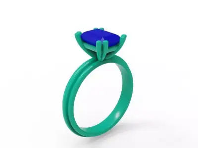 Radiant diamond ring 3D print model