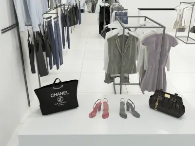 Fashion Store Outlet interior scene Render Ready  3D model